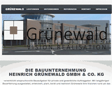 Tablet Screenshot of gruenewald-bau.de